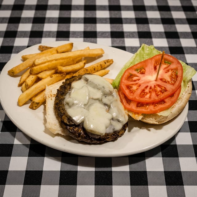 Mushroom Provolone Burger.