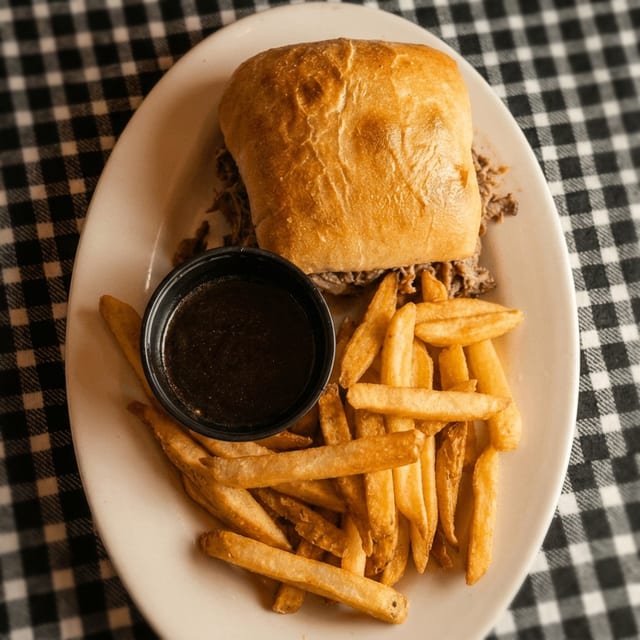 Shaved & Seasoned Prime Rib Sandwich.